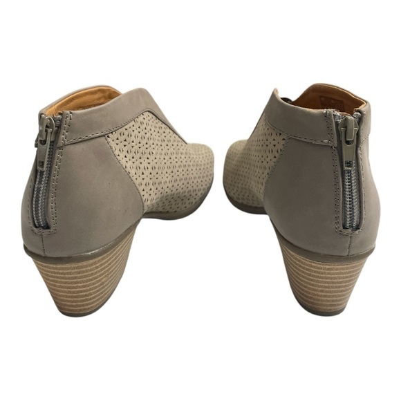 Earth Origins Nubuck Peep-Toe Booties Carden Granite size 8M - Picture 4 of 11